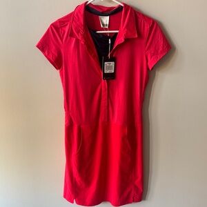 NWT Nike Red Short Sleeve Golf Dress with Shorts
